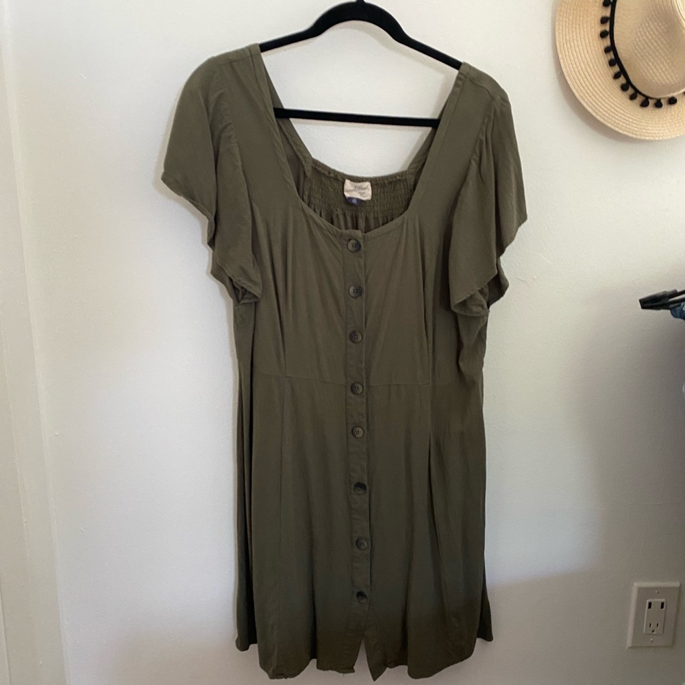 Green Button down dress